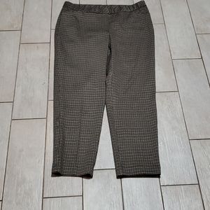 J. Jill Pointe Slim Leg XL Tan Houndstooth Pants